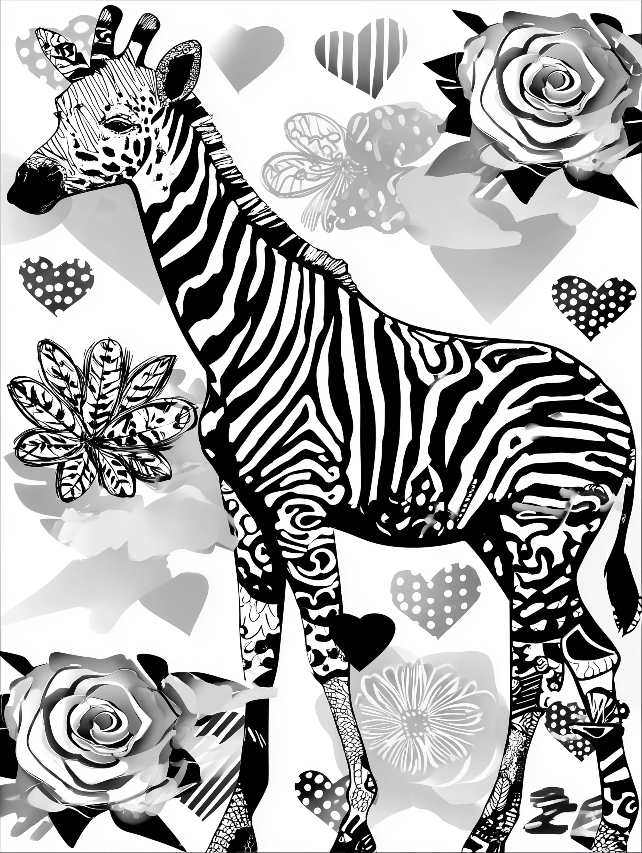Free printable zoo coloring sheet featuring a walking giraffe